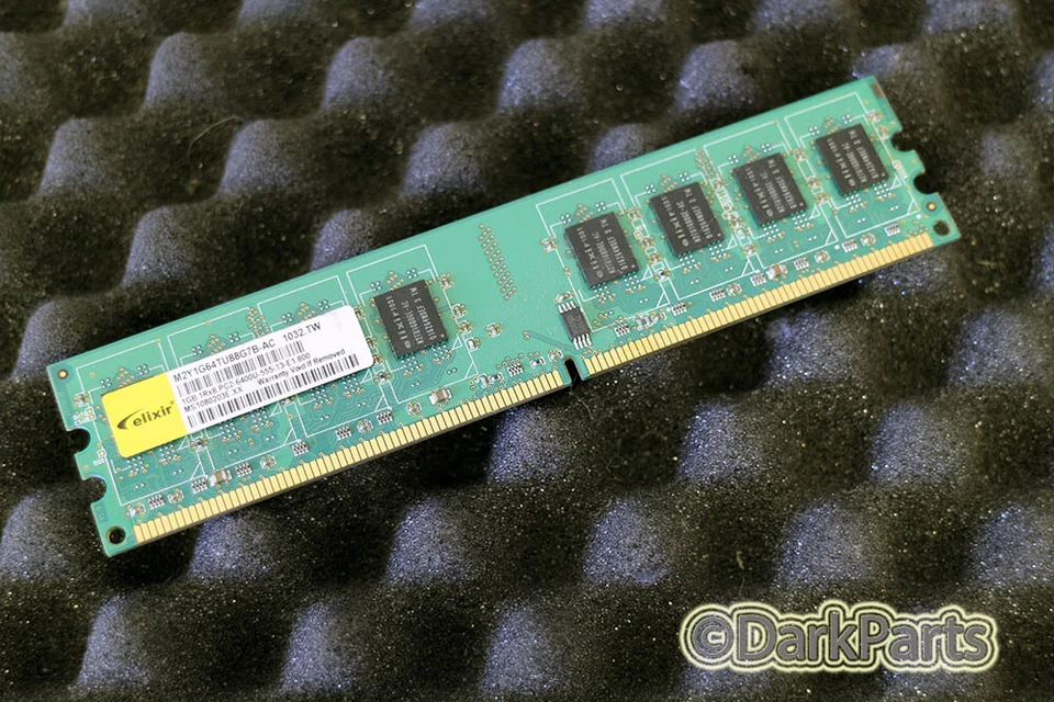 Elixir M2Y1G64TU88G7B-AC PC2-6400U-555-13-E1 1GB Memory RAM DDR2-800Mhz - Image 1 of 1