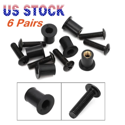 Комплект гаек и винтов для ветрового стекла для снегохода Yamaha 90150-05024-00 90179-05523-00 12x - Изображение 1 из 4