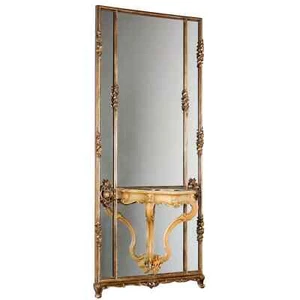Specchiera Antica Stile Rococò Legno Dorato Italia XX Secolo Originale - Foto 1 di 13