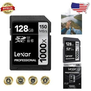 Ultra-Fast 128GB 1000x SDXC UHS-II Card - Waterproof Design for Photographers - Picture 1 of 6