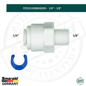 Schlauch Steckverbinder Fitting 1/4" - 1/8" AG für Umkehrosmose Wasserfilter - Picture 1 of 3