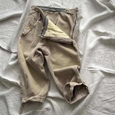 1950s Vintage German Hunting Side Zip Plus Fours Corduroy Trousers - Image 1 of 4