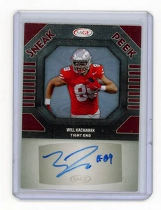 2025 SAGE HIT Will Kacmarek Sneak Peek Signatures Red Ohio State Buckeyes - Picture 1 of 1