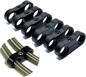 6AN Black Hose Aluminum Clamp-An6 Hose Separator Fuel Line Mounting Clamps Alumi - Picture 1 of 12
