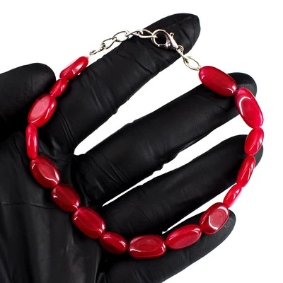Oval Shape 57.00 Cts Pink Ruby Beaded Top Grade Wonderful Bracelet RK 24 E705 - Image 1 of 3