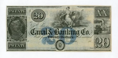 1800's $20 The Canal & Banking Company - New Orleans, LOUISIANA Note UNC - Image 1 of 2