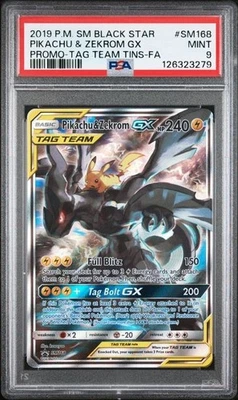 Pikachu & Zekrom GX - SM168 Sun & Moon Black Star Promo PSA 9 MINT - POKEMON TCG - Image 1 of 2