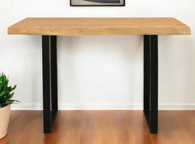 47" Natural and Black Solid Wood and Metal Live Edge Console Table - Image 1 of 4