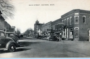 DAVISON MI - Main Street Postcard - Foto 1 di 2