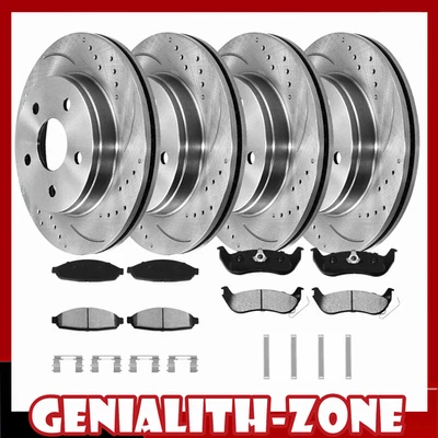 For 2003 - 2011 Ford Crown Victoria 4.6L V8 Front & Rear Disc Brake Rotors Pads - Imagem 1 de 4