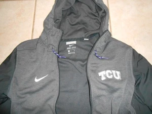 2025 NIKE TCU HORNED FROGS BLACK FULL ZIP HOODIE SWEATSHIRT MEN'S LARGE FLEECE - Picture 1 of 9