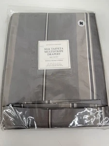 "Herrajes de restauración tafetán de seda varias rayas cortinas de bolsillo 50" x 96"" niebla" - Imagen 1 de 6