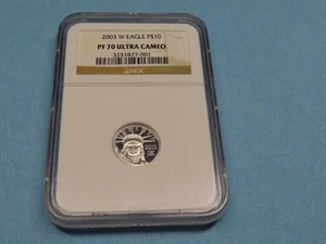 2003 W NGC PF 70 ULTRA CAMEO UNITED STATES MINT PLATINUM $10 EAGLE PROOF COIN - Picture 1 of 6