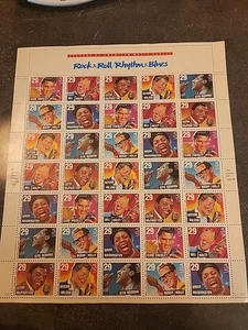 Rock & Roll (Rhythm & Blues) Sheet of 35 Stamps - MNH - Picture 1 of 2