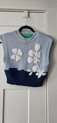 United Colors of Benetton Floral Knit Sweater Vest - Image 1 of 3