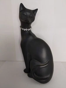 Vintage Seymour Mann Black Egyptian Choker Cat Figurine  8" Chalkware - Picture 1 of 8
