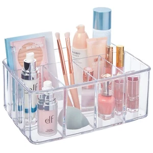 STORi 5-Compartment Clear Plastic Organizer | Rectangular Divided Makeup - Picture 1 of 7