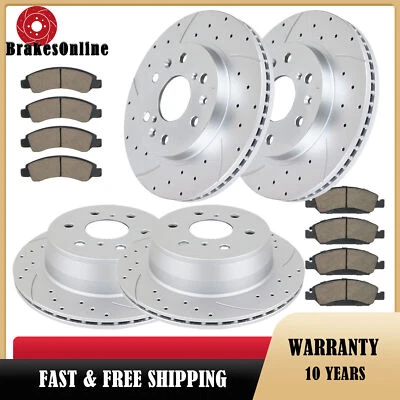 Pastillas de rotores de freno delanteras y traseras aptas para GMC Yukon Suburban 2015-2020 perforadas Foto 1 de 4