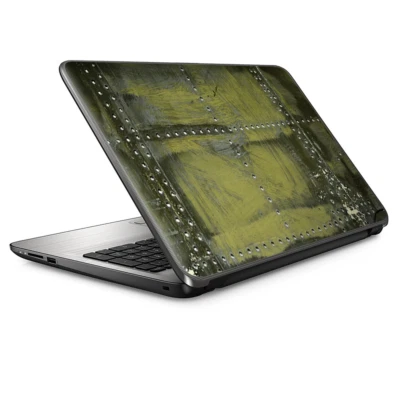 Envoltura de revestimiento universal para computadora portátil de 13 pulgadas - remaches verdes panel de avión de metal Foto 1 de 4