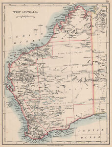WESTAUSTRALIEN. Goldfields Explorers Route Giles Forrest Warburton Roe 1895 Karte