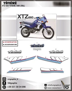 Adesivi XTZ 660 TENERE 3YF 1991-1993 XT 660 grafiche/stickers/decals - Imagen 1 de 1