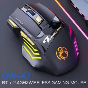 Rechargeable Wireless Mouse 2.4G Silent Gamer Gaming Mouse Computer Ergonomic Ma - Picture 1 of 13