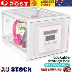 Safe Medicine Lock Box Timed Lock Box Lockable Storage Box Childproof Safe Box - Picture 1 of 9