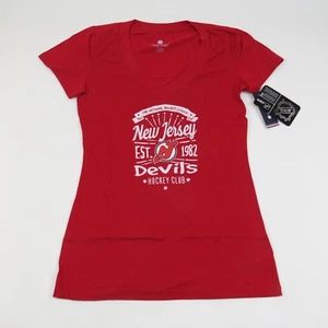 Levelwear NHL New Jersey Devils Damen Anthem Entice V-Ausschnitt T-Shirt Small Neu - Bild 1 von 3