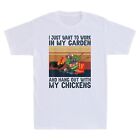 I Just Want To Work In My Garden And Hang Out With Chicken Vintage Men's T Shirt