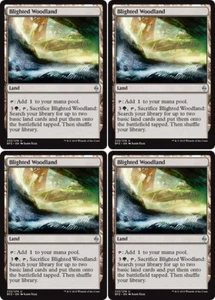 MTG - 4x BLIGHTED WOODLAND - Battle for Zendikar (U) - Picture 1 of 1