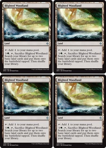 MTG - 4x BLIGHTED WOODLAND - Battle for Zendikar (U) - Image 1 of 1