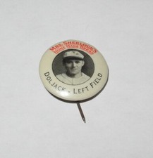 1933 Baseball Mrs. Sherlock’s Bread Toledo Mud Hens Frank Doljack Pin Button