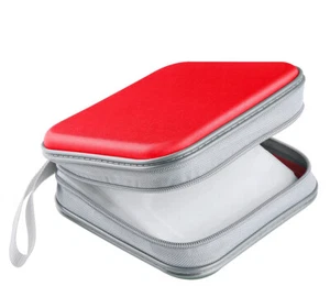 Red Disc CD Case Organizer DVD VCD Carry Portable Holder Storage Bag for Travel - Picture 1 of 6