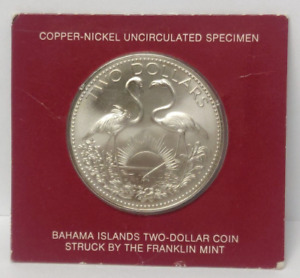 1974 BAHAMA ISLANDS TWO DOLLAR COIN UNCIRCULATED SPECIMEN FRANKLIN MINT
