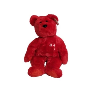 2002 TY Beanie Buddies #1 Red Teddy Bear 13" - Picture 1 of 10