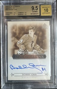 2020-21 SP Authentic Bobby Orr #II-BO Immortal Ink BGS 9.5 JERSEY NUMBER 4/25