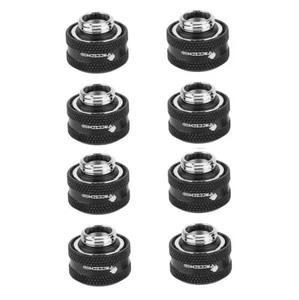 8 Pcs FreezeMod G1/4" Thread Compression Fitting for 14mm OD Hard Rigid TUBE Blk - Afbeelding 1 van 3