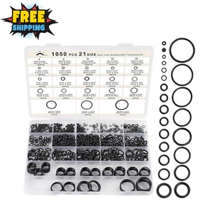1050pc O-Ring Kit - 21 Size NBR Rubber Assortment for Auto, Plumbing, HVAC - Picture 1 of 8