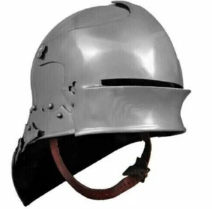 Casco Sallet Alemán Medieval Caballero Usable Armadura Casco - Imagen 1 de 4