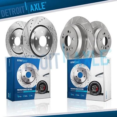 Front Rear Drilled Slotted Disc Brake Rotors for Honda Pilot Ridgeline Passport - Image 1 of 4