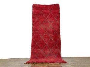 Ethnic Tribal Rug,Handmad Modern Wool Rug,Living Room Rug,Vintage Red Area 3x9ft