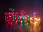 Christmas 3 D Set Of Light Up Present Gift Boxes Lot 1370