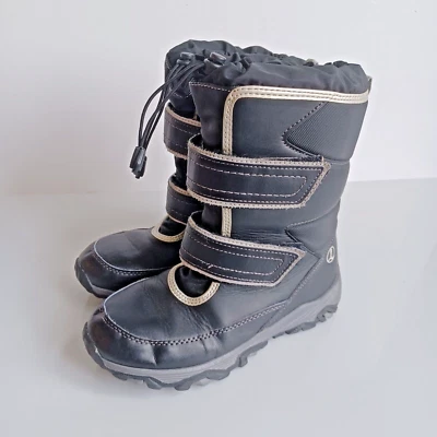 Botas de invierno Land's End para niños forradas altas de nieve 3 negras Foto 1 de 4