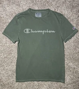 Champion Men’s T-Shirt Classic Logo Graphic Green Crew Neck S/S Size M - Picture 1 of 15