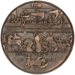 Schlacht von Hastings 900. Jahrestag 1066-1966 ~ große Medaille normannische Invasion - Bild 1 von 2