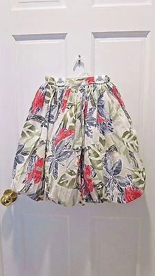 Girls Cotton Bubble Puffy Hem Skirt Hawaiian Floral Hand Sewn 21 1/2" Waistline  - Image 1 of 4