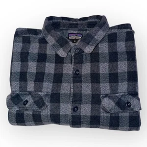 PATAGONIA Organic Cotton Shirt Mens XL Plaid Flannel Blue Camp Outdoors 53947 - Picture 1 of 10