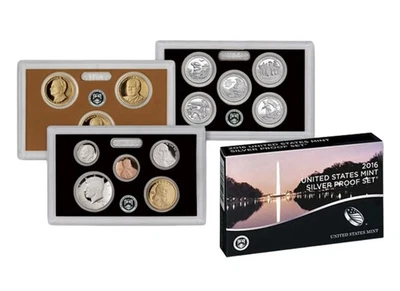 US Mint 2016 Silver Proof Coin Set With Box and COA Uncirculated 13 Coin Set - Image 1 of 4