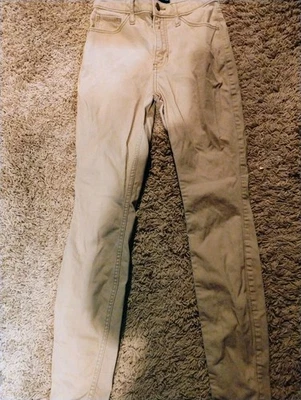 Hollister High Rise Super Skinny Jeans W23 L29 Khaki Skinny Ankle girls pants  - Изображение 1 из 4