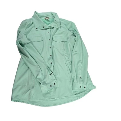 Camisa de protección solar para mujer Duluth Sol Survivor Jac verde azulado talla L Foto 1 de 4